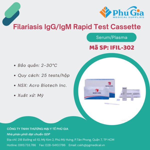 Filariasis IgG/IgM Rapid Test Cassette (Serum/Plasma)